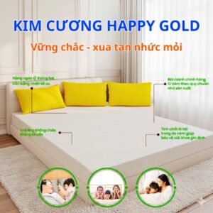 NỆM CAO SU THIÊN NHIÊN-HAPPY GOLD 1m6x2mx10cm