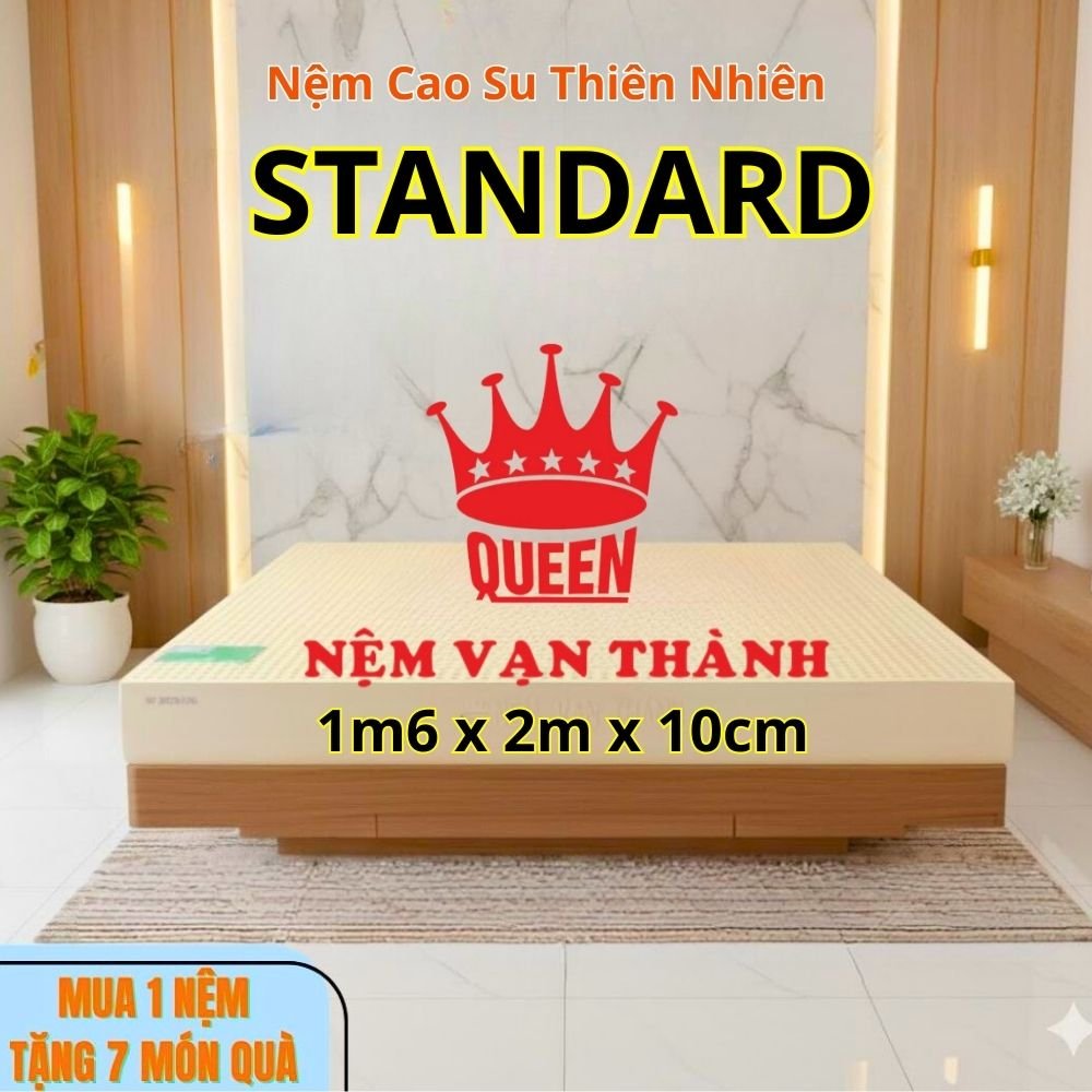 Nệm Cao Su Thiên Nhiên Vạn Thành Standard 1m6x2mx10cm