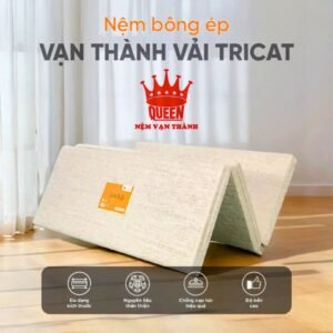 Nệm bông ép Vạn Thành Vải Tricat (Giao Màu Ngẫu Nhiên)